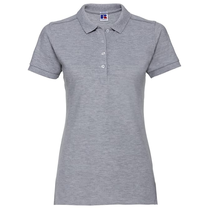 POLO-DONNA-STRETCH-Grigio melange